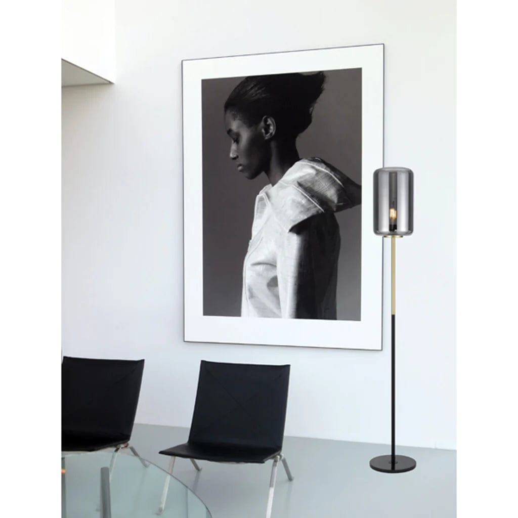 Telbix Lighting Floor Lamps KOROVA Floor Lamp 1 LT in Opal or Smoke Glass