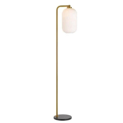Telbix Lighting Floor Lamps Lark Floor Lamp in Black Marble/ Antique Gold / Opal Lights-For-You LARK FL-AG KIT 9329501056059