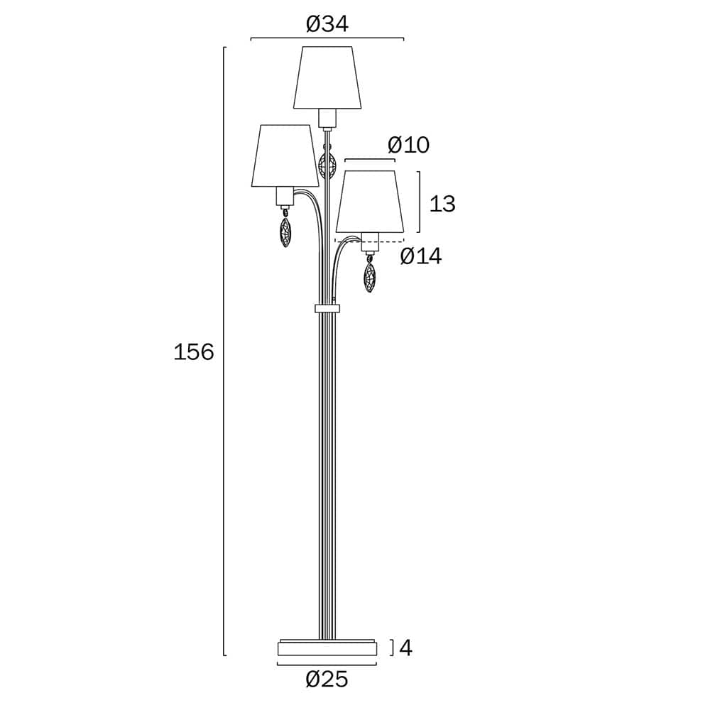 Telbix Lighting Floor Lamps Malvern 3 Light Floor Lamp Lights-For-You MALVERN FL3-AS 9329501070543