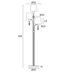 Telbix Lighting Floor Lamps Malvern 3 Light Floor Lamp Lights-For-You MALVERN FL3-AS 9329501070543