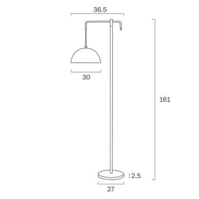 Telbix Lighting Floor Lamps Marthos 1 Light Floor Lamp Black/Antique Gold Lights-For-You MARTHOS FL-BKAG 9329501061442
