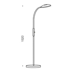 Telbix Lighting Floor Lamps Modern Adjustable LED Floor Lamp in Black, Nickel or White Lights-For-You