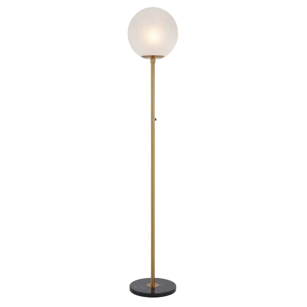 Telbix Lighting Floor Lamps Antique Gold Oliana Floor Lamp 1 Lt in Antique Gold & Alabastro Glass Lights-For-You OLIANA FL-AGMB