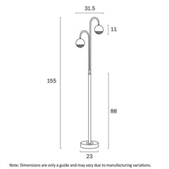 Telbix Lighting Floor Lamps Oneta Floor Lamp 2Lt Black or White Lights-For-You