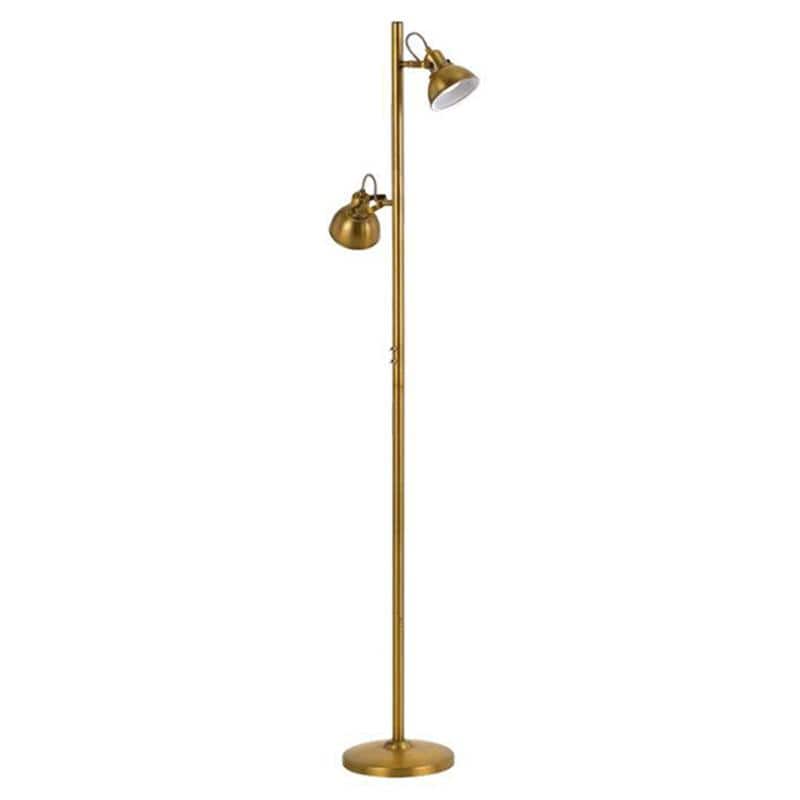 Telbix Lighting Floor Lamps Antique Brass Traditional Double Adjustable Head Floor Lamp Lights-For-You CARSON FL-NK