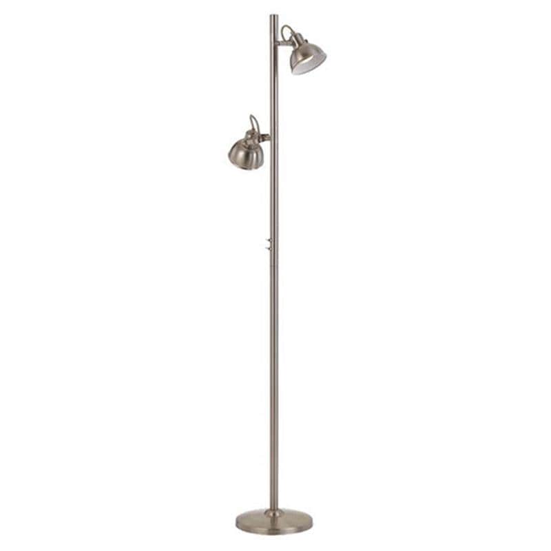 Telbix Lighting Floor Lamps Nickel Traditional Double Adjustable Head Floor Lamp Lights-For-You CARSON FL-AB