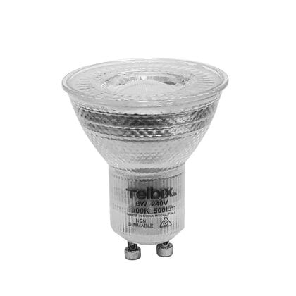 Telbix Lighting Globes 3000K LED 6W GU10 Focal Wide Lamp Globes Lights-For-You GL GU10LEDFW6-83