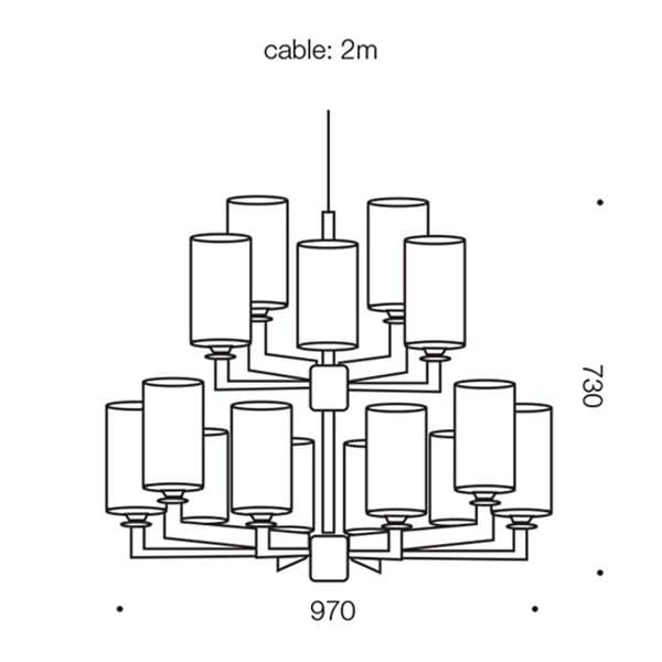 Telbix Lighting Indoor Pendants Ahern Pendant Light Large 15Lt Lights-For-You AHERN PE15-BSOP 9329501051627