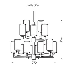 Telbix Lighting Indoor Pendants Ahern Pendant Light Large 15Lt Lights-For-You AHERN PE15-BSOP 9329501051627