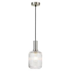 Telbix Lighting Indoor Pendants Small / Nickel/Clear Bonura Pendant Light 1Lt Lights-For-You BONURA PE14-NKCL