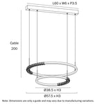 Telbix Lighting Indoor Pendants BRERA 2 TIER PENDANT Lights-For-You BRERA PE2T-BK