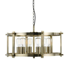 Telbix Lighting Indoor Pendants Antique Brass Finley Pendant Light 6Lt FINLEY PE60-AB