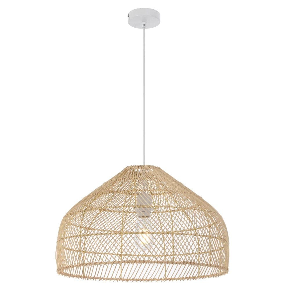 Telbix Lighting Indoor Pendants Frya 50 Pendant Light 1Lt in Natural Rattan Lights-For-You FRYA PE50-NAT 9329501063927