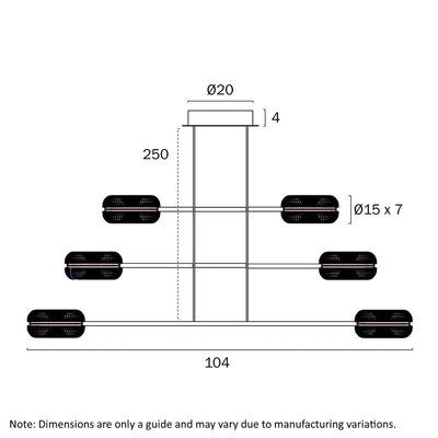Telbix Lighting Indoor Pendants Govan LED Pendant Light 6Lt Lights-For-You GOVAN PE6-AG 9329501069356