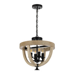 Telbix Lighting Indoor Pendants Hosley Close to Ceiling Pendant Light 4Lt in Black & Oak Lights-For-You HOSLEY CTC4-BK 9329501070420