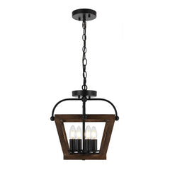 Telbix Lighting Indoor Pendants Lacota Close to Ceiling Pendant Light 4Lt in Black & Walnut Lights-For-You LACOTA CTC4-BK 9329501070352