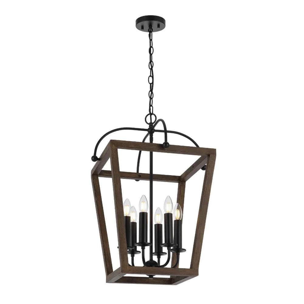 Telbix Lighting Indoor Pendants Lacota Pendant Light 4Lt/6Lt in Black & Walnut Lights-For-You