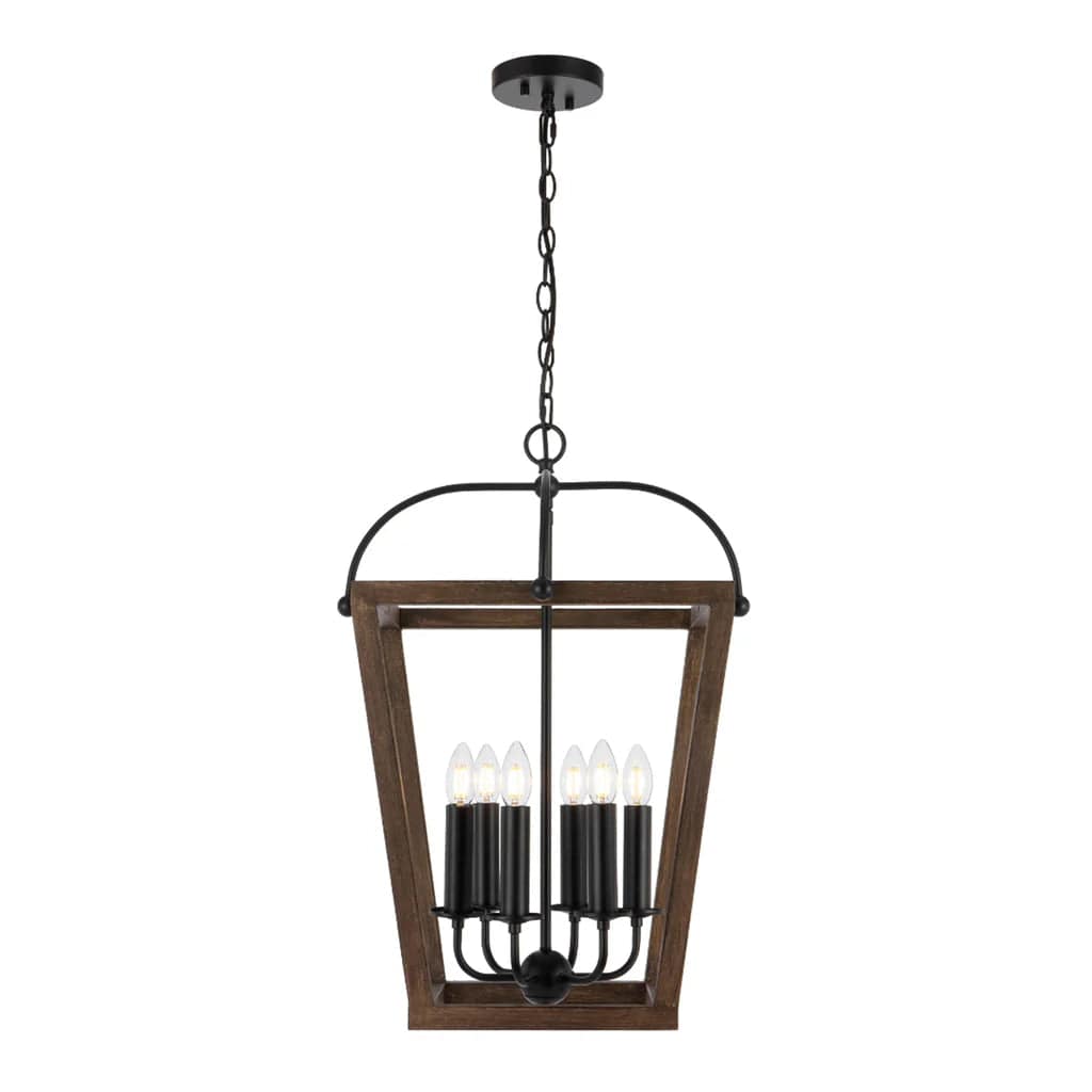 Telbix Lighting Indoor Pendants Lacota Pendant Light 4Lt/6Lt in Black & Walnut Lights-For-You