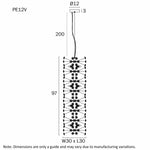 Telbix Lighting Indoor Pendants LERIDA 12 LIGHT VERTICAL Lights-For-You