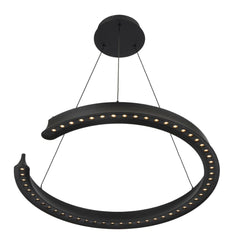 Telbix Lighting Indoor Pendants Lucid LED Pendant Light Round in Black or Wood Lights-For-You