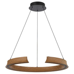 Telbix Lighting Indoor Pendants Lucid LED Pendant Light Round in Black or Wood Lights-For-You