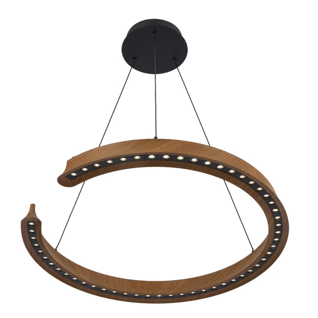 Telbix Lighting Indoor Pendants Lucid LED Pendant Light Round in Black or Wood Lights-For-You