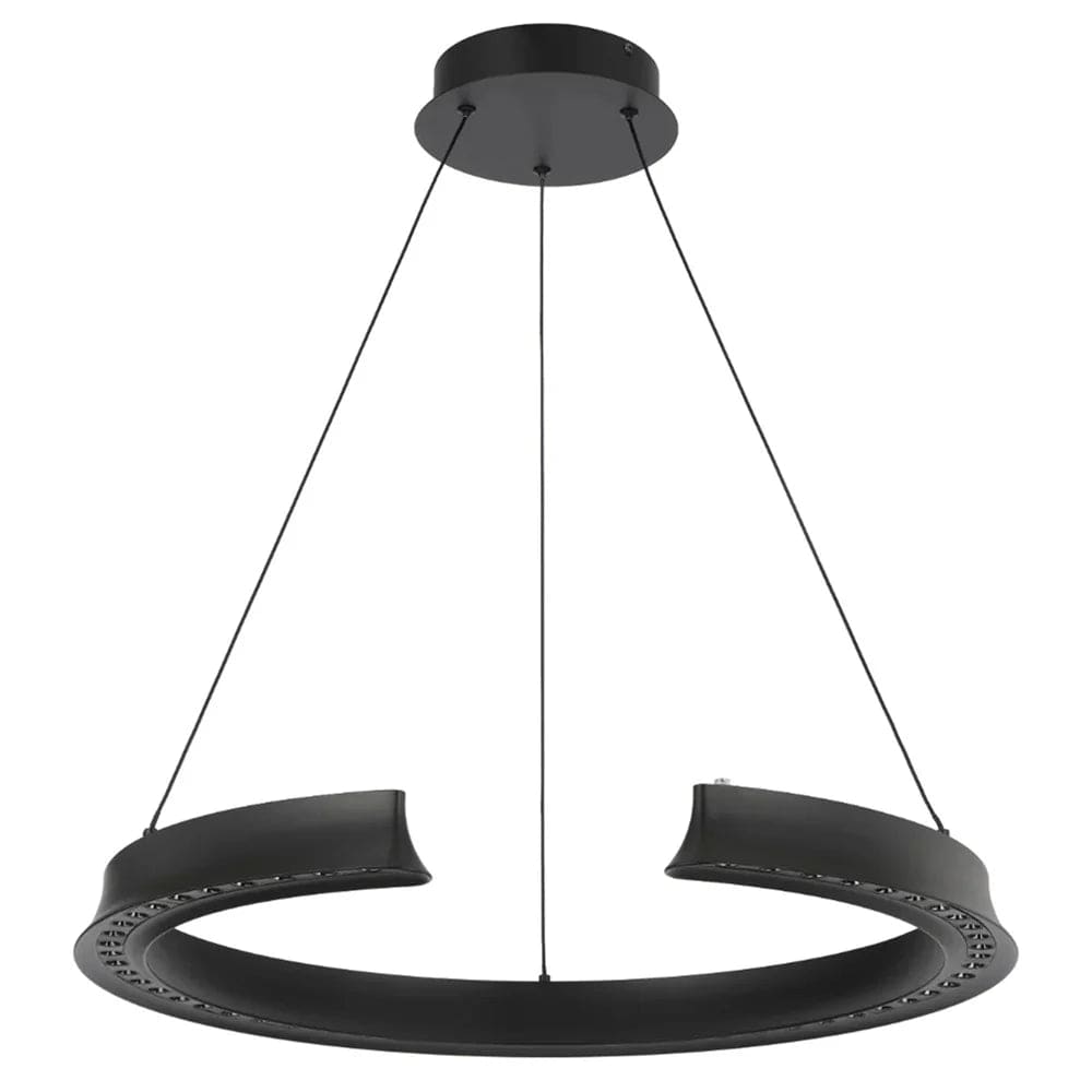 Telbix Lighting Indoor Pendants Lucid LED Pendant Light Round in Black or Wood Lights-For-You LUCID PE065-BK 9329501072745