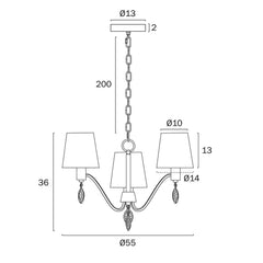 Telbix Lighting Indoor Pendants Malvern 3 Light Pendant Lights-For-You MALVERN PE03-AS 9329501070505