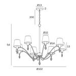 Telbix Lighting Indoor Pendants Malvern 8 Light Pendant Lights-For-You MALVERN PE08-AS 9329501070512