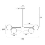 Telbix Lighting Indoor Pendants Marsten 12 Light Pendant Antique Gold & Black Lights-For-You