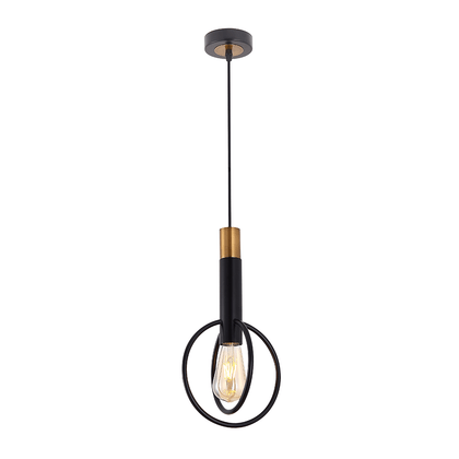 Telbix Lighting Indoor Pendants Marvin 1 Light Pendant Light Black / Gold Lights-For-You MARVIN PE1R-BKGD 9329501059401