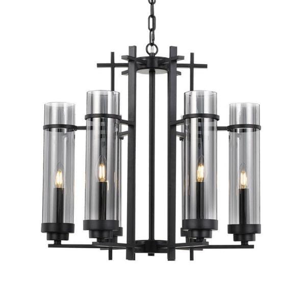 Telbix Lighting Indoor Pendants Modern Black Pendant Light With Smoked Glass Lights-For-You BURGESS PE06-BK 9329501050323