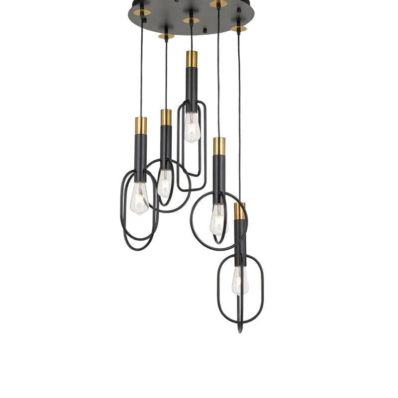 Telbix Lighting Indoor Pendants Modern brass & Matt Black Pendant Light Lights-For-You MARVIN PE5-BKGD 9329501050507