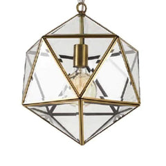 Telbix Lighting Indoor Pendants 500mm / Antique Brass Modern Geometric Pendant Light Small or Large LAZLO PE50-AB