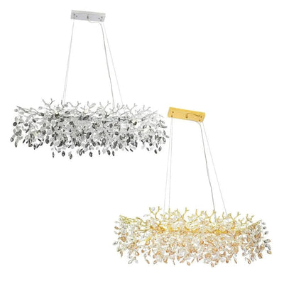 Telbix Lighting Indoor Pendants Molena Rectangular Pendant Light 10Lt in Chrome or Gold Lights-For-You