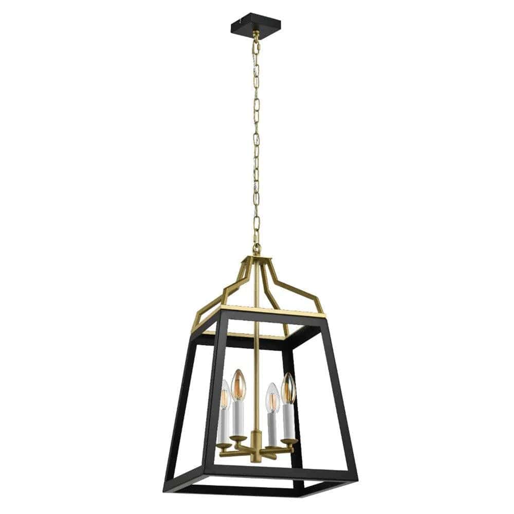 Telbix Lighting Indoor Pendants Monteal 4Lt Pendant Light in Antique Gold & Black Lights-For-You MONTEAL PE4-AGBK