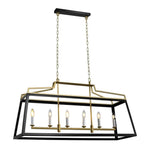 Telbix Lighting Indoor Pendants Monteal 6Lt Pendant Light in Antique Gold & Black Lights-For-You