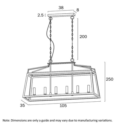 Telbix Lighting Indoor Pendants Monteal 6Lt Pendant Light in Antique Gold & Black Lights-For-You