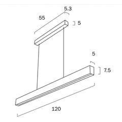 Telbix Lighting Indoor Pendants Navaro 1200mm Smart LED Linear Suspension Light CCT Lights-For-You