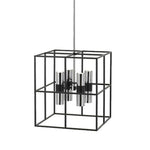 Telbix Lighting Indoor Pendants Nelson Pendant Light 8Lt in Black/Antique Brass or Black/Chrome Lights-For-You