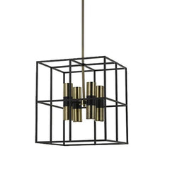 Telbix Lighting Indoor Pendants Nelson Pendant Light 8Lt in Black/Antique Brass or Black/Chrome Lights-For-You