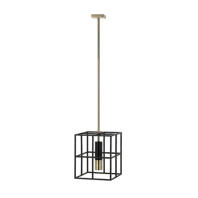 Telbix Lighting Indoor Pendants Nelson Pendant Light in Black/Antique Brass or Black/Chrome Lights-For-You NELSON PE1-BKAB