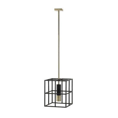 Telbix Lighting Indoor Pendants Nelson Pendant Light in Black/Antique Brass or Black/Chrome Lights-For-You NELSON PE1-BKAB