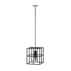 Telbix Lighting Indoor Pendants Nelson Pendant Light in Black/Antique Brass or Black/Chrome Lights-For-You NELSON PE1-BKAB