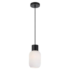 Telbix Lighting Indoor Pendants Nori 12 Pendant Light 1 Lt in Black/Opal Matt Lights-For-You NORI PE14-BKOM 9329501062784