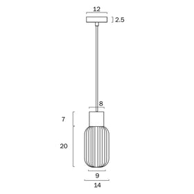 Telbix Lighting Indoor Pendants Nori 12 Pendant Light 1 Lt in Black/Opal Matt Lights-For-You NORI PE14-BKOM 9329501062784