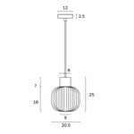 Telbix Lighting Indoor Pendants Nori 20 Pendant Light 1 LT in Black/ Opal Matt Lights-For-You NORI PE20-BKOM 9329501062791