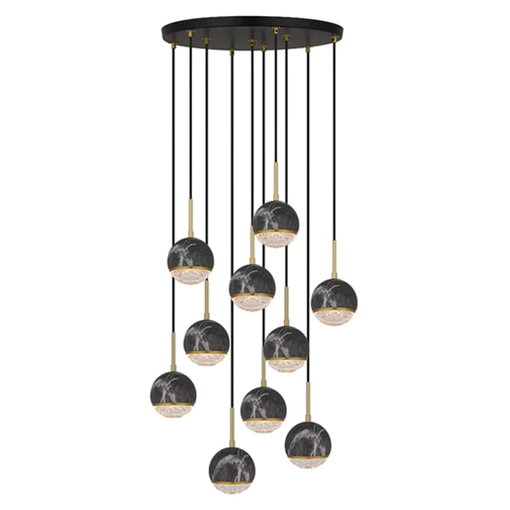 Telbix Lighting Indoor Pendants Oneta Pendant Light 10Lt Black or White Lights-For-You ONETA PE10-BKCL 9329501063019