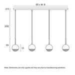 Telbix Lighting Indoor Pendants Oneta Pendant Light 4Lt Black or White Lights-For-You
