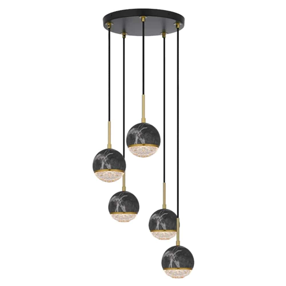 Telbix Lighting Indoor Pendants Oneta Pendant Light 5Lt in Black or White Lights-For-You ONETA PE05-BKCL 9329501062999